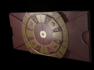 Door sci fi Stylized Low-poly 3D model