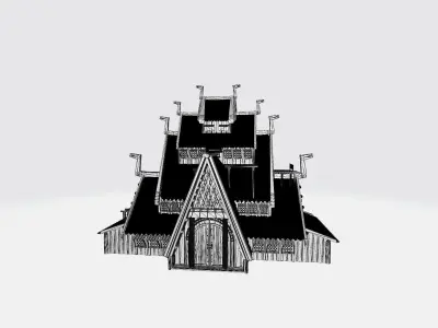 Large Viking house 3D print model