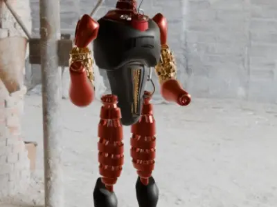 Robot Doctor Plague Low-poly 3D model