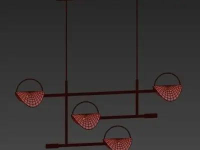 Bars Fountain Chandelier 6 3D model