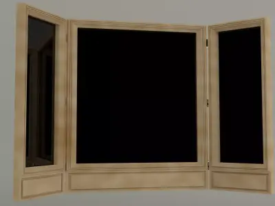 Mirror wooden window 3D model