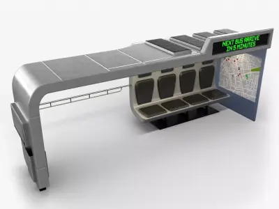 Bus Stop Low-poly 3D model