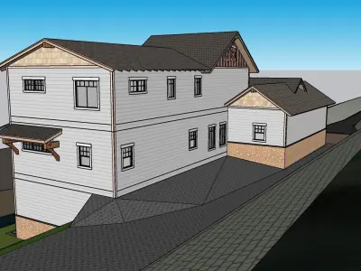 659 Wooden big House 3D model