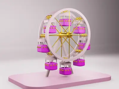 ATRRACTION ferris wheel Low-poly 3D model