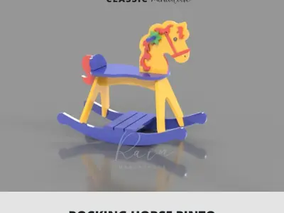 ROCKING HORSE for NURSERY ROOM MINI DOLLHOUSE FURNITURE 3D print model