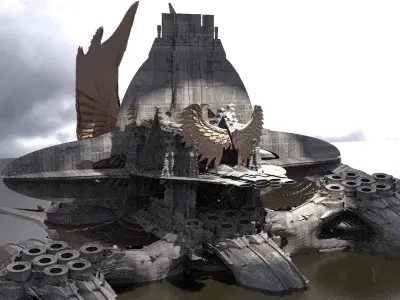 Floating Angel monolith Sci-fi Arch Hive 3D model