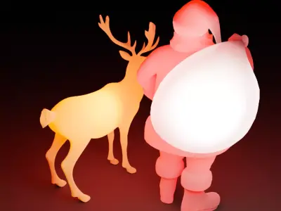 Santa and Reindeer Indirect Lighting 3D model