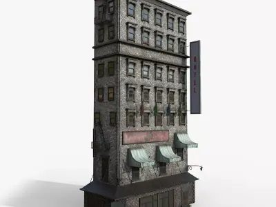  3-10 Old New york buildings Hotel 1930  3D model