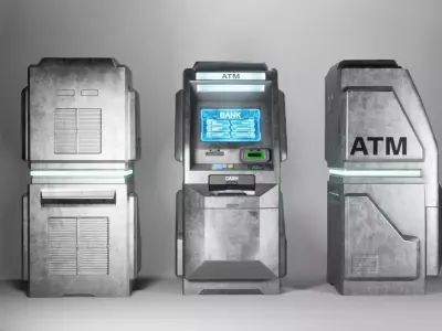 Sci-Fi Futuristic Cyberpunk ATM Low-poly 3D model