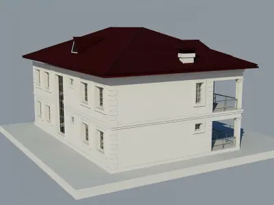 House 3D model Low-poly 3D model