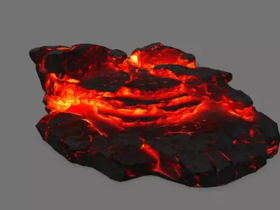 Stone piece of lava Low-poly 3D model
