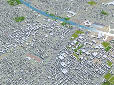 Waco Texas USA 35km Low-poly 3D model