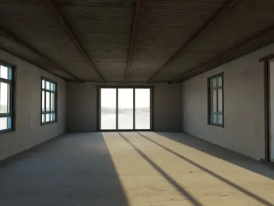 Mountain Hotel Low-poly 3D model