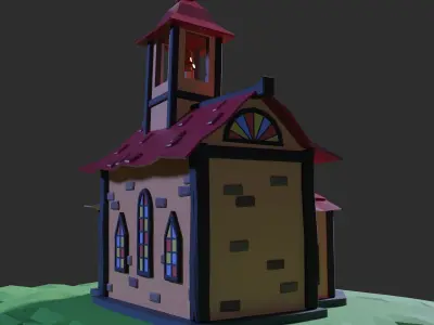 Low poly church Low-poly 3D model purchase