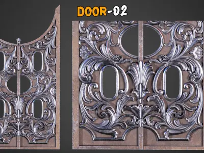 7 Professional Medieval Door and 250 Alpha Brushes Vol 19 Low-poly 3D model