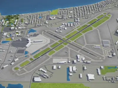 Sarasota - Bradenton International Airport - SRQ Low-poly 3D model