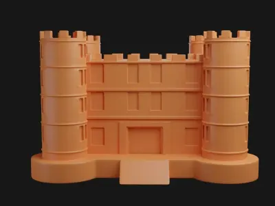 Castle 3D Model orange 3D print model