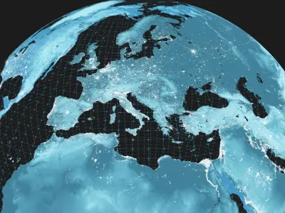 Earth hologram scifi planet Low-poly 3D model