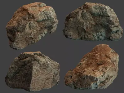 Boulder Stone Low-poly 3D model