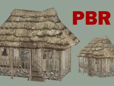  Wooden Hut A Low-Poly 3D Model Low-poly 3D model