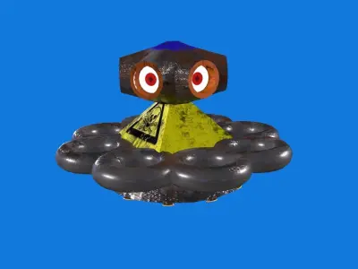 3D Sci-Fi   camera gun Robot Low-poly 3D model