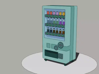 wending machine comics stencil style Low-poly 3D model