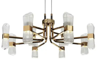 MARSELLA modern chandelier in brass and glass Low-poly 3D model purchase
