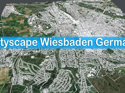 Cityscape Wiesbaden Germany 3D model