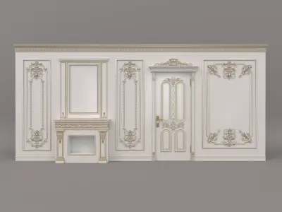 Wall Molding in Classic French style 11 3D model