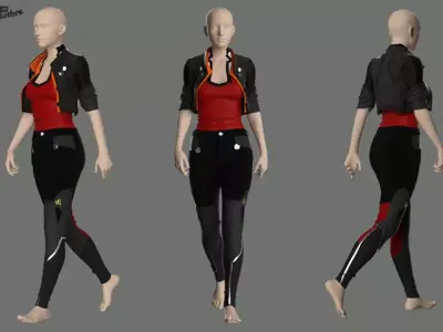Sci-Fi Jacket with Pants - 52 Marvelous Designer and Clo3D 3D model
