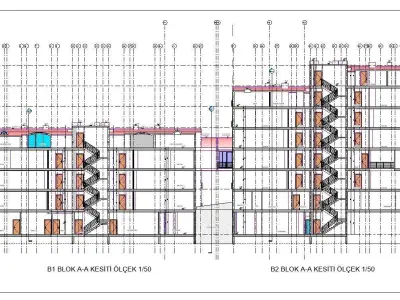 Twin House Apartment Design Revit 3D model