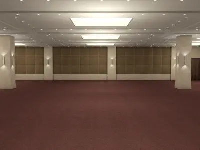 Hotel Conference Hall Low-poly 3D model