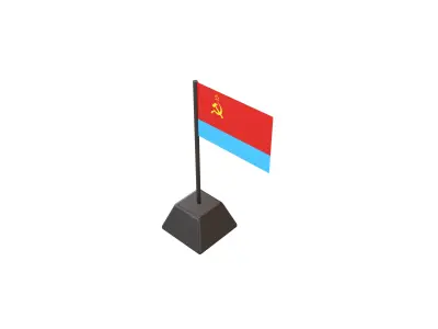 Ukrainian Soviet Socialist Republic Flag 1949 v1 001 Low-poly 3D model
