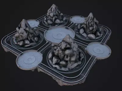 Fantasy Fight Arena 1 modular 3d model Low-poly 3D model