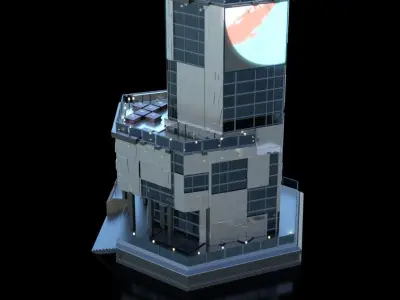 Futuristic Future Modern City Building Skyscraper  3D model