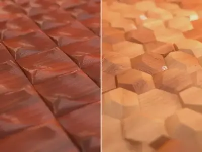 Wood Mosaic Relief Panels Texture