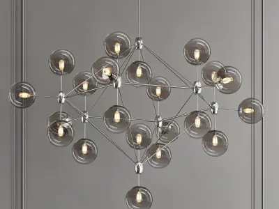 HERITAGE chandelier with glass balls hanging from it 3D model