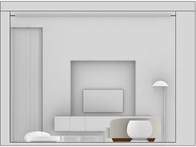 Elegante soggiorno contemporaneo 3D model