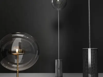 Floor lamp Giopato and Coombes Bolle Soffio long 3D model