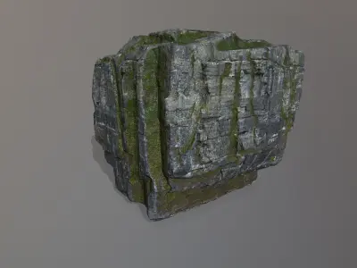 Rock Set with moss Low-poly 3D model purchase