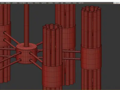 Gladwin Glass Tubes Chandelier Low-poly 3D model