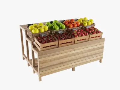  Fruit Market Stand And Baskets 