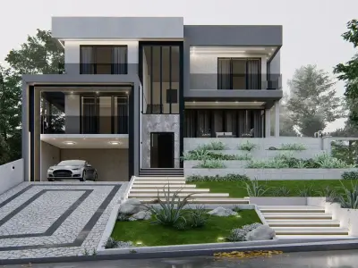Modern House - Lumion 11 exterior scene 3D model