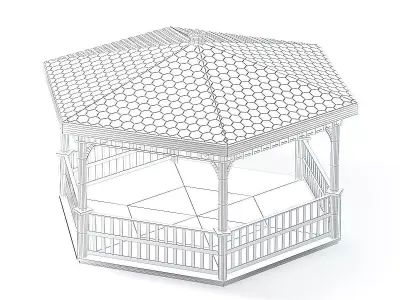 White Garden Gazdebo 3D Model 3D model