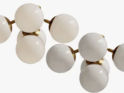 CEILING LAMP MODO 5 BRASS COLOR MILK 3D model