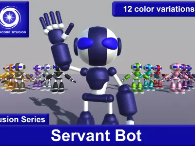 Servant Bot Low-poly 3D model
