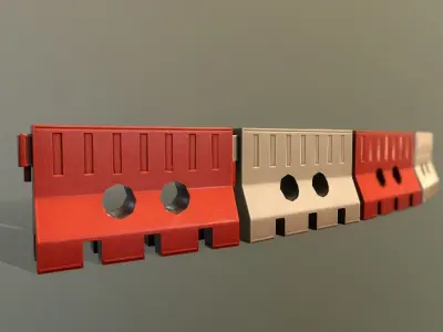 LOW POLY -  Plastic Barricade Low-poly 3D model