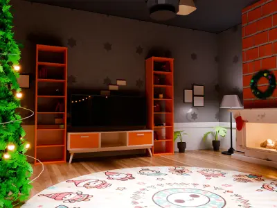 Premium 3D Winter House in Blender 3D model