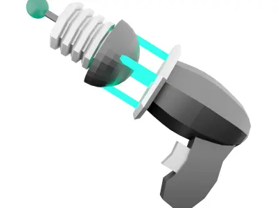 3d Futuristic Sci-Fi Assault Pistol low-poly icon 3D model