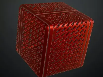 Red Metal Plate Transparent PBR Seamless Texture